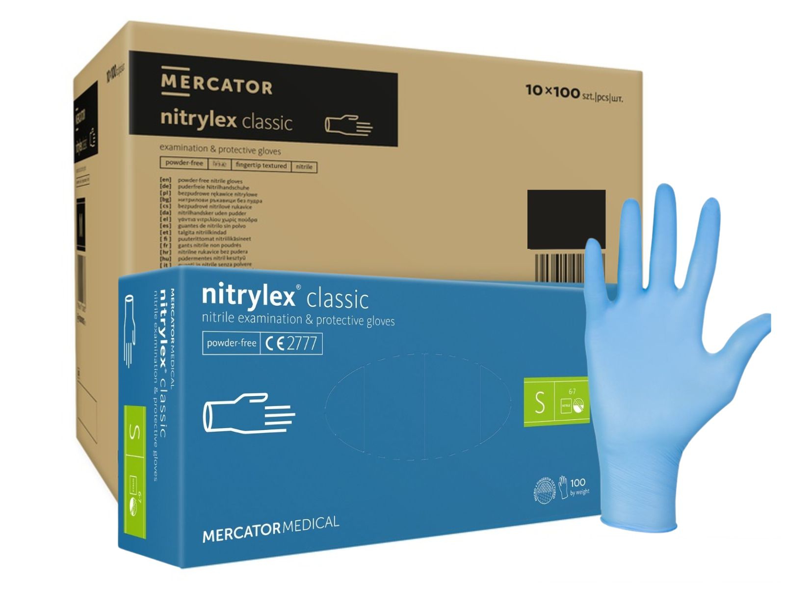 Rękawice Nitrylex Blue S Mercator Classic KARTON